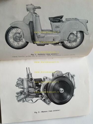 Moto Guzzi Galletto 192 Avviamento Elettrico 1963 manuale uso originale