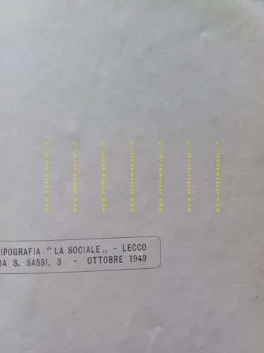 Moto Guzzi GTV 500 1949 manuale uso manutenzione libretto originale