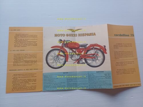 Moto Guzzi Hispania Cardellino 75 1958 depliant Spagnolo originale