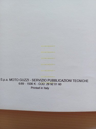 Moto Guzzi Iniezione Elettronica Weber 1989 manuale officina originale
