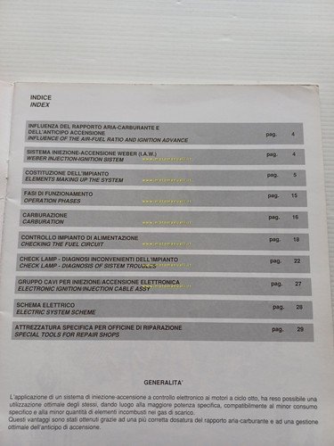 Moto Guzzi Iniezione Elettronica Weber 1989 manuale officina originale