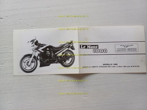 Moto Guzzi Le Mans 1000 AGGIORNAMENTO 1988 manuale uso manutenzione …