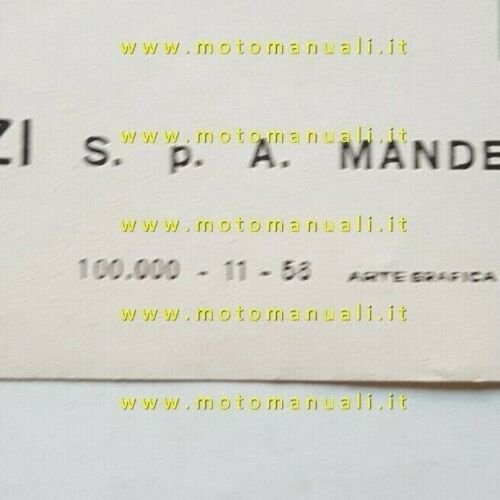 MOTO GUZZI Lodola 175 1956 depliant originale italiano brochure