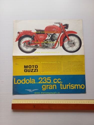 Moto Guzzi Lodola 235 Gran Turismo 1959 depliant ITALIANO originale