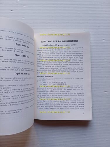 Moto Guzzi Lodola 235 Gran Turismo 1960 manuale uso libretto …