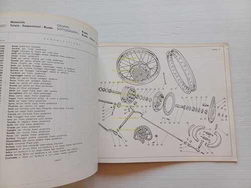Moto Guzzi Lodola 235 Gran Turismo 1961 catalogo ricambi ORIGINALE …