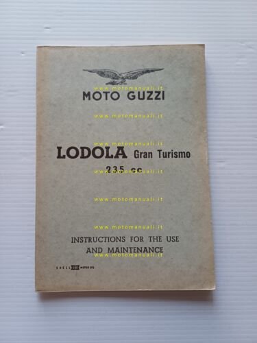 Moto Guzzi Lodola 235 GT 1960 manuale uso manutenzione libretto …
