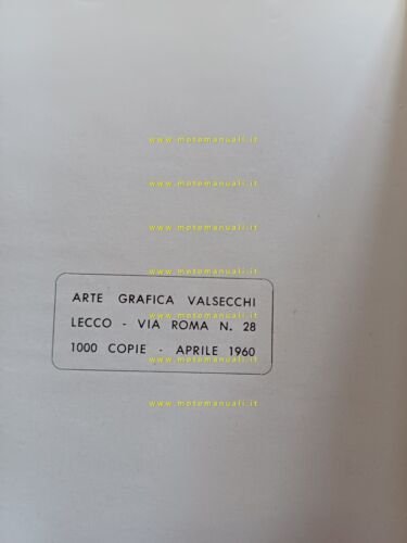 Moto Guzzi Lodola 235 GT 1960 manuale uso manutenzione libretto …