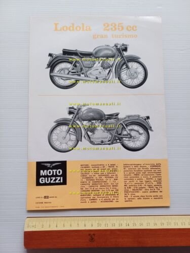 MOTO GUZZI Lodola 235 GT 1961 depliant ORIGINALE italiano