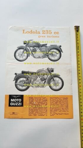 MOTO GUZZI Lodola 235 GT 1965 depliant originale italiano motorcycle …