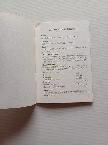 Moto Guzzi Lodola 235 Regolarità 1960 manuale uso libretto istruzioni …