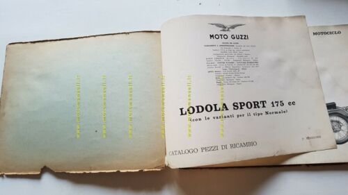 Moto Guzzi LODOLA Sport - Normale 175 1958 catalogo ricambi …