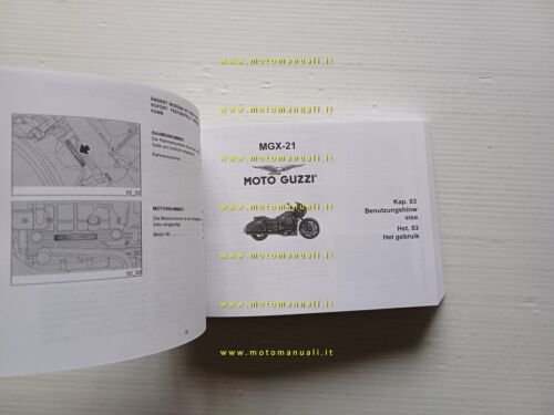 Moto Guzzi MGX-21 2016 manuale uso manutenzione originale