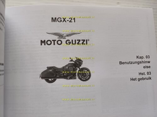 Moto Guzzi MGX-21 2016 manuale uso manutenzione originale