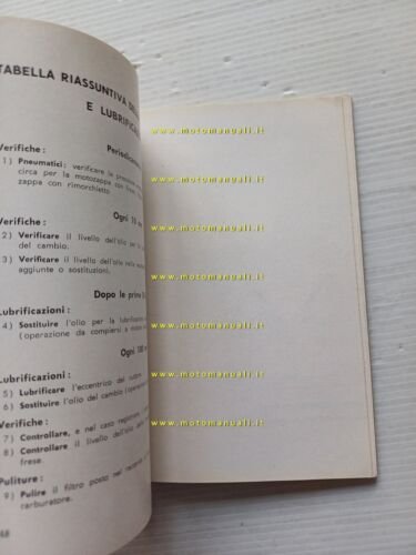 Moto Guzzi Motozappa 110 1962 manuale uso manutenzione libretto originale