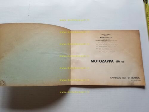 Moto Guzzi Motozappa 110 1965 catalogo ricambi originale spare parts …