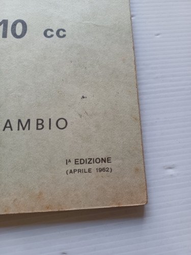 Moto Guzzi Motozappa 110 1a serie 1962 catalogo ricambi ORIGINALE