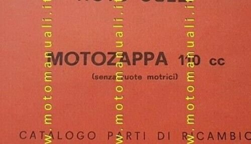 Moto Guzzi Motozappa 110 senza ruote motrici 1965 catalogo ricambi …