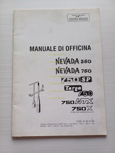 Moto Guzzi Nevada 350-750-SP-Targa Varianti Manuale Officina V35-50-65 originale