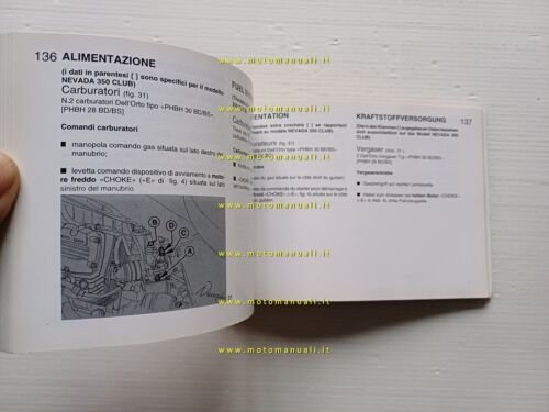 Moto Guzzi Nevada Club 350 - 750 manuale uso manutenzione …