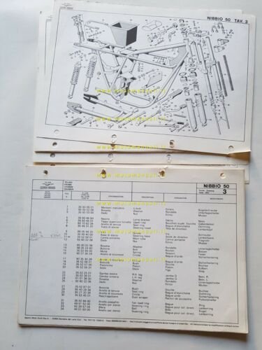 Moto Guzzi Nibbio 50 1979 catalogo ricambi originale spare parts …