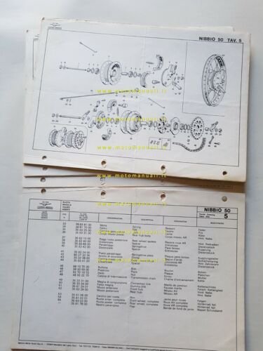 Moto Guzzi Nibbio 50 1979 catalogo ricambi originale spare parts …