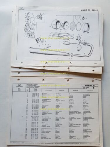 Moto Guzzi Nibbio 50 1979 catalogo ricambi originale spare parts …