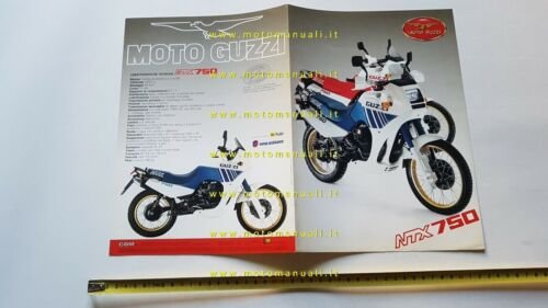 MOTO GUZZI NTX 750 1986 depliant ENDURO originale italiano brochure