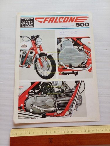MOTO GUZZI Nuovo Falcone 500 1972 depliant originale italiano