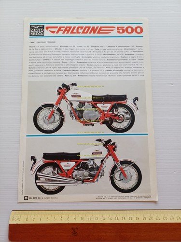 MOTO GUZZI Nuovo Falcone 500 1972 depliant originale italiano