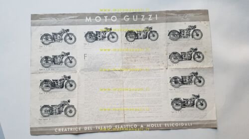 Moto Guzzi produzione modelli 1938 depliant originale italiano