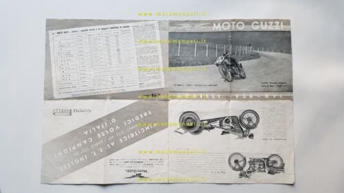 Moto Guzzi produzione modelli 1938 depliant originale italiano