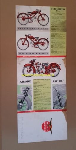 MOTO GUZZI Produzione modelli 1949 depliant originale motorcycle brochure