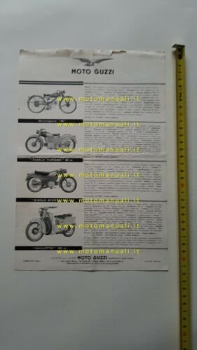 Moto Guzzi Produzione Modelli 1954 depliant brochure originale