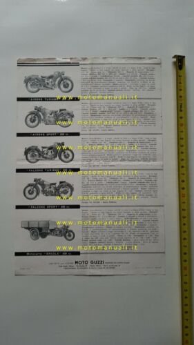 Moto Guzzi Produzione Modelli 1954 depliant brochure originale