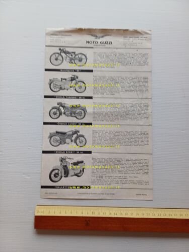 MOTO GUZZI produzione modelli 1954 depliant ITALIANO originale genuine brochure