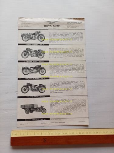 MOTO GUZZI produzione modelli 1954 depliant ITALIANO originale genuine brochure
