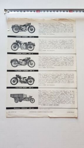 Moto Guzzi produzione modelli 1954 depliant originale brochure