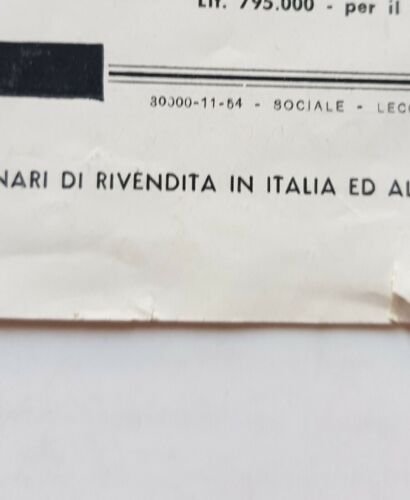 Moto Guzzi produzione modelli 1954 depliant originale brochure