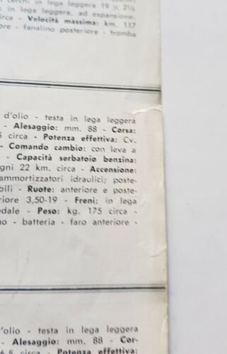 Moto Guzzi produzione modelli 1954 depliant originale brochure