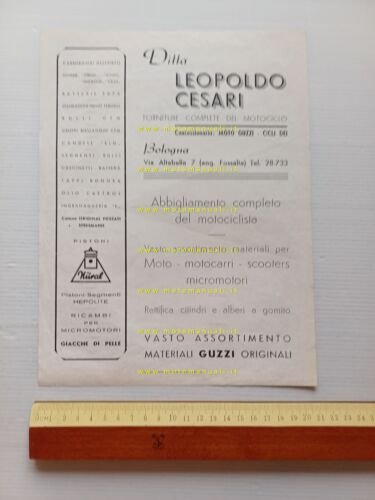 MOTO GUZZI produzione modelli 1955 depliant ITALIANO originale genuine brochure