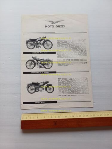 MOTO GUZZI produzione modelli 1956-57 depliant ITALIANO originale