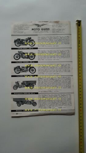 Moto Guzzi Produzione Modelli 1956 depliant brochure originale