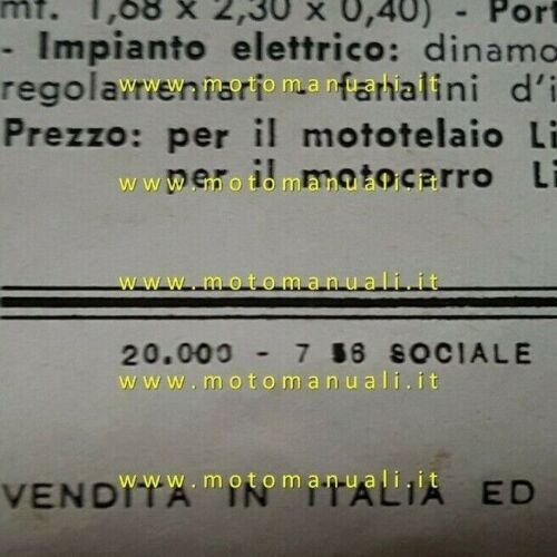 Moto Guzzi Produzione Modelli 1956 depliant brochure originale