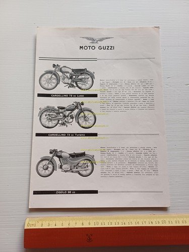 Moto Guzzi Produzione Modelli 1957 depliant catalogo italiano originale