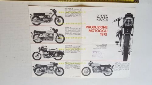 MOTO GUZZI produzione modelli 1972 depliant originale brochure