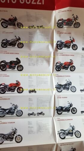 MOTO GUZZI produzione modelli 2004 depliant poster originale italiano brochure