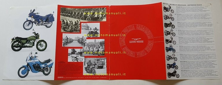 MOTO GUZZI Servizi Speciali Polizia 1991 depliant originale motorcycle brochure