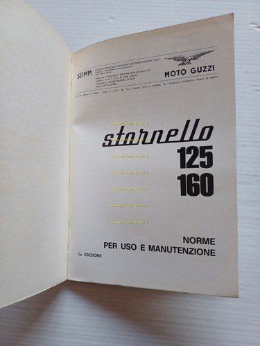 Moto Guzzi Stornello 125 - 160 1971 manuale uso manutenzione …