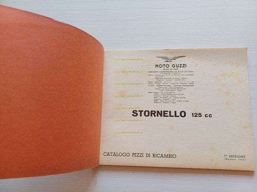 Moto Guzzi Stornello 125 1a serie 1960 catalogo ricambi originale